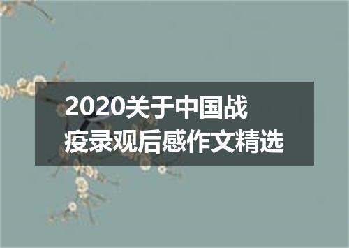 2020关于中国战疫录观后感作文精选