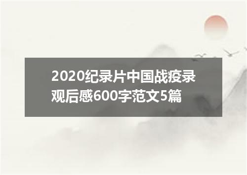 2020纪录片中国战疫录观后感600字范文5篇