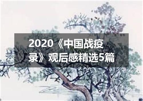 2020《中国战疫录》观后感精选5篇
