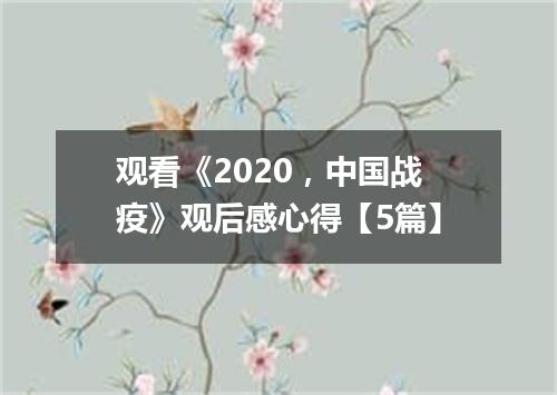 观看《2020,中国战疫》观后感心得【5篇】