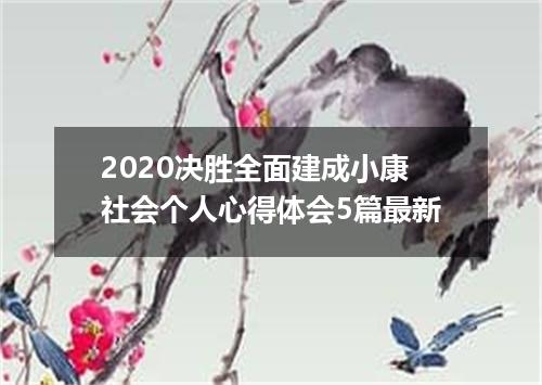 2020决胜全面建成小康社会个人心得体会5篇最新