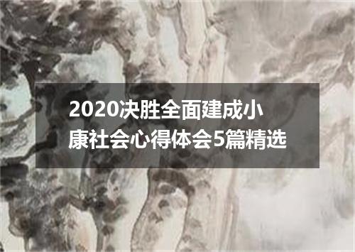 2020决胜全面建成小康社会心得体会5篇精选