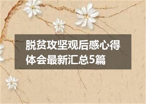 脱贫攻坚观后感心得体会最新汇总5篇