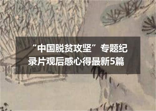 “中国脱贫攻坚”专题纪录片观后感心得最新5篇