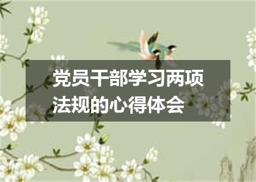 党员干部学习两项法规的心得体会