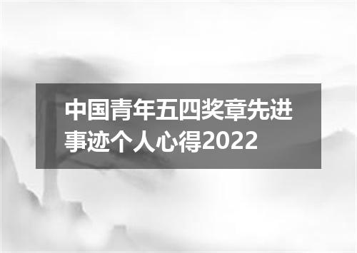中国青年五四奖章先进事迹个人心得2022