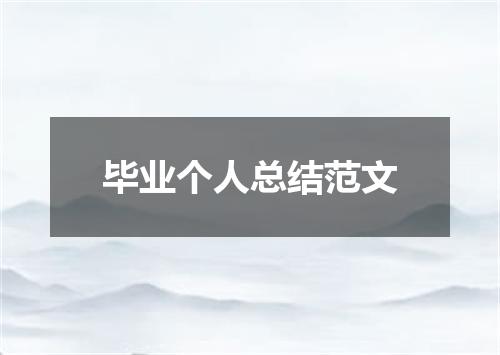 毕业个人总结范文