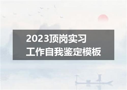 2023顶岗实习工作自我鉴定模板