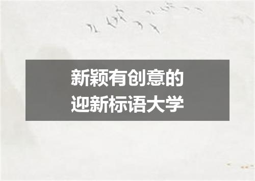 新颖有创意的迎新标语大学