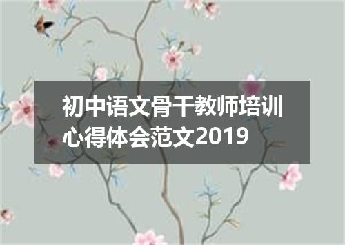初中语文骨干教师培训心得体会范文2019