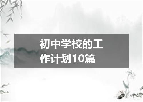 初中学校的工作计划10篇