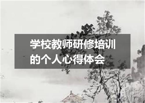 学校教师研修培训的个人心得体会