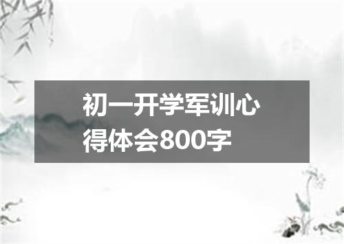 初一开学军训心得体会800字