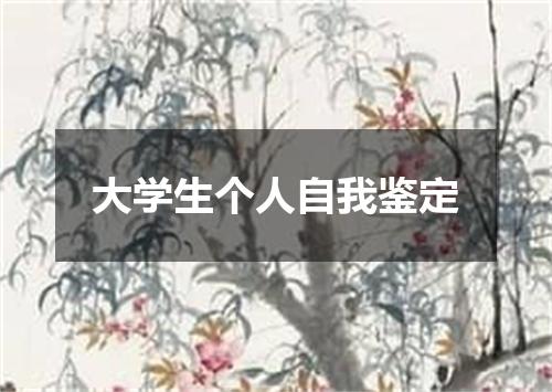 大学生个人自我鉴定