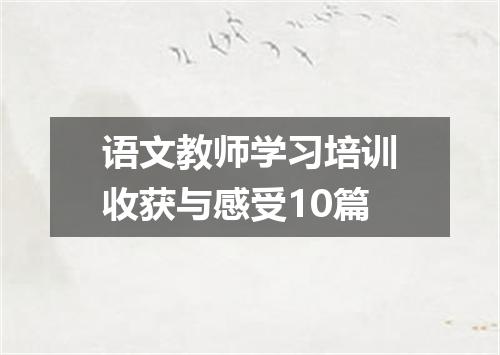 语文教师学习培训收获与感受10篇