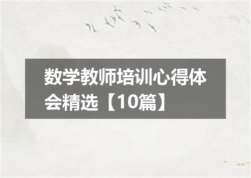 数学教师培训心得体会精选【10篇】