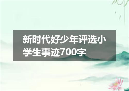 新时代好少年评选小学生事迹700字