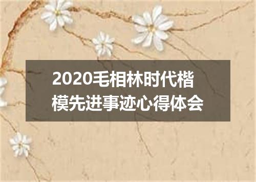 2020毛相林时代楷模先进事迹心得体会