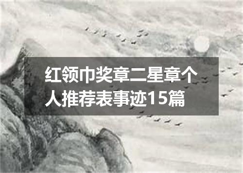 红领巾奖章二星章个人推荐表事迹15篇