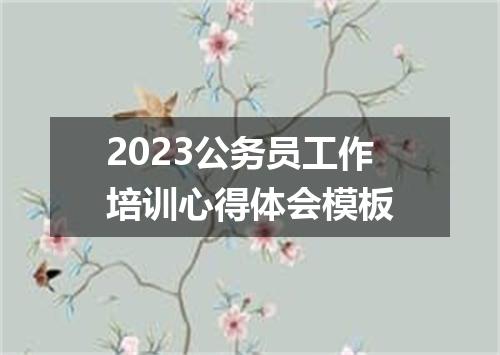 2023公务员工作培训心得体会模板