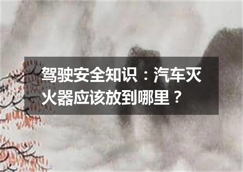 驾驶安全知识：汽车灭火器应该放到哪里？