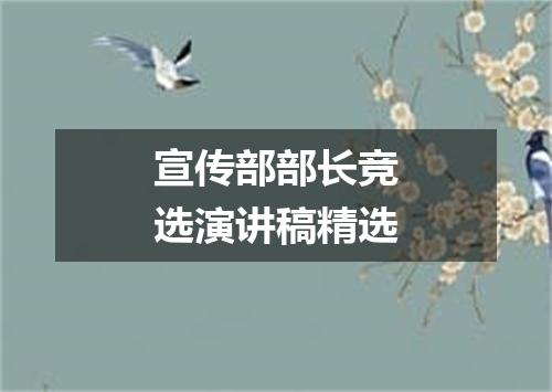 宣传部部长竞选演讲稿精选