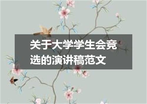 关于大学学生会竞选的演讲稿范文
