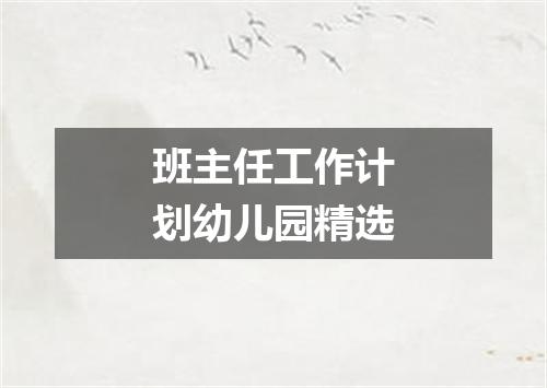 班主任工作计划幼儿园精选