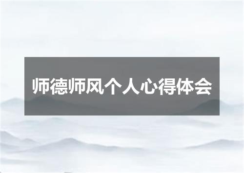 师德师风个人心得体会