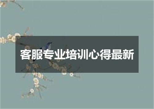 客服专业培训心得最新