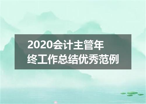 2020会计主管年终工作总结优秀范例
