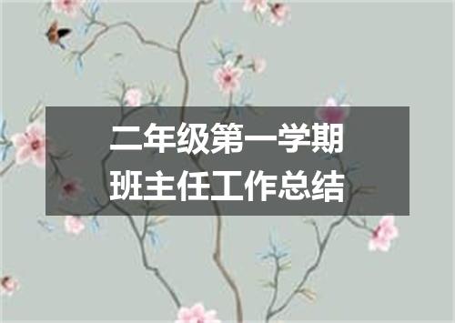 二年级第一学期班主任工作总结