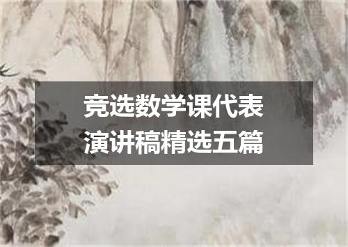 竞选数学课代表演讲稿精选五篇