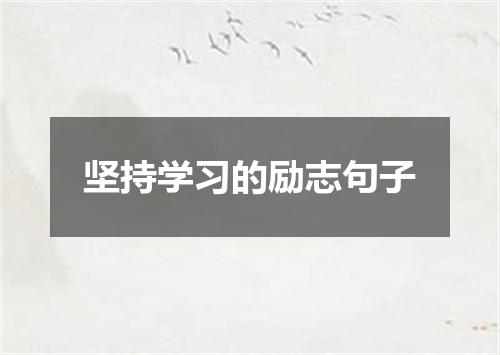 坚持学习的励志句子