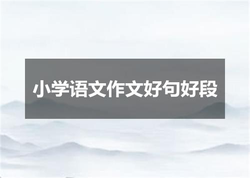 小学语文作文好句好段