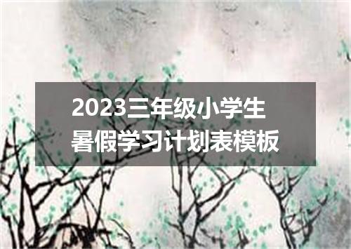 2023三年级小学生暑假学习计划表模板