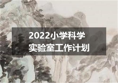 2022小学科学实验室工作计划