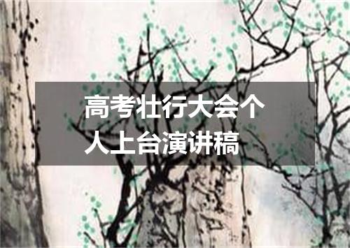 高考壮行大会个人上台演讲稿