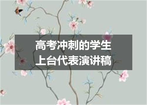 高考冲刺的学生上台代表演讲稿
