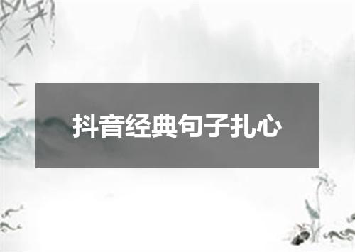 抖音经典句子扎心