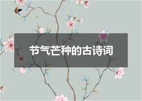 节气芒种的古诗词