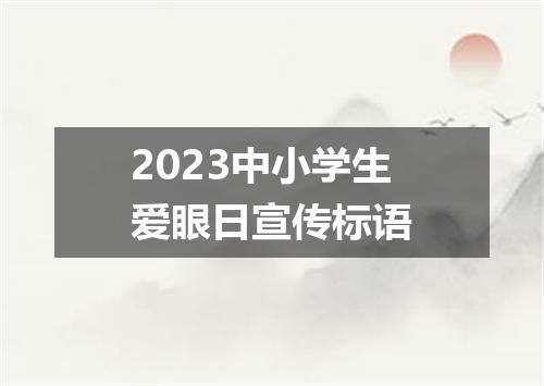 2023中小学生爱眼日宣传标语