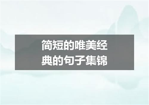 简短的唯美经典的句子集锦