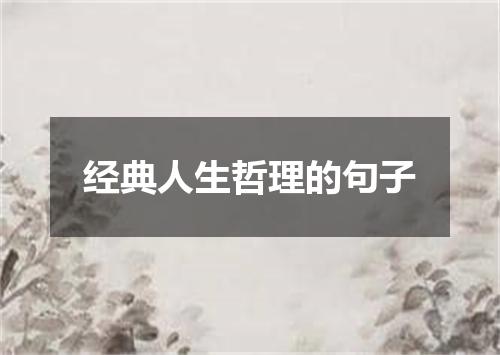 经典人生哲理的句子