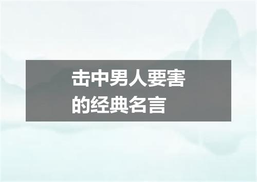 击中男人要害的经典名言
