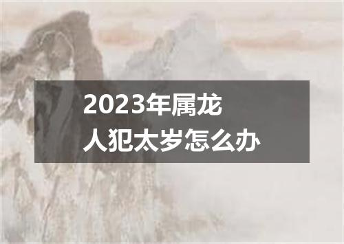 2023年属龙人犯太岁怎么办