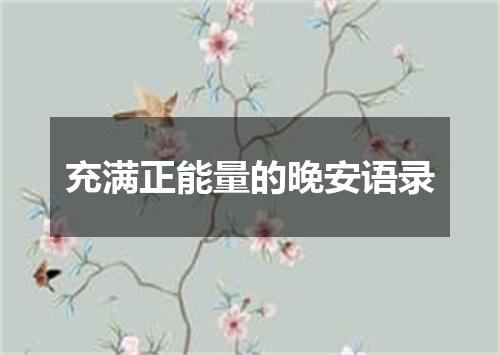 充满正能量的晚安语录