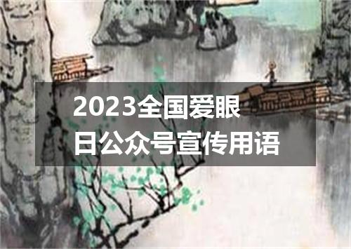 2023全国爱眼日公众号宣传用语