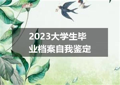 2023大学生毕业档案自我鉴定