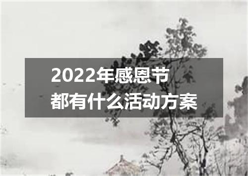 2022年感恩节都有什么活动方案